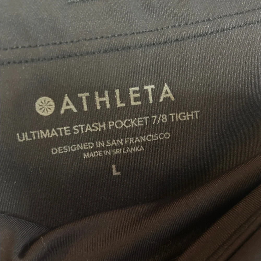 Athleta Ultimate Stash Pocket 7/8 Tight Black Leggings Size Large - Picture 5 of 9